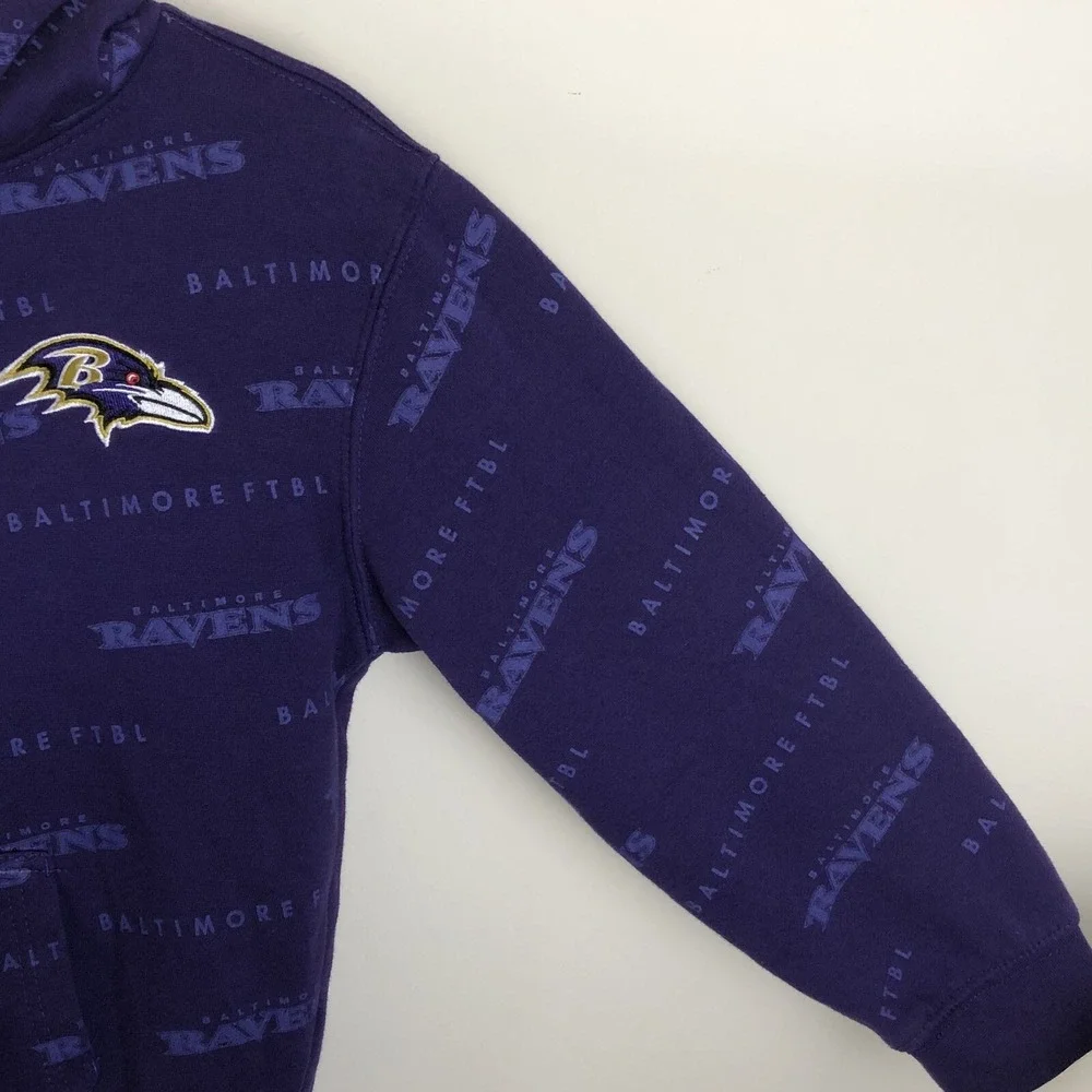 Baltimore Ravens Team Apparel Pullover Hoodie Sweatshirt Youth 14-16 Purple